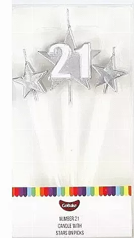 Number 21 Star Candle